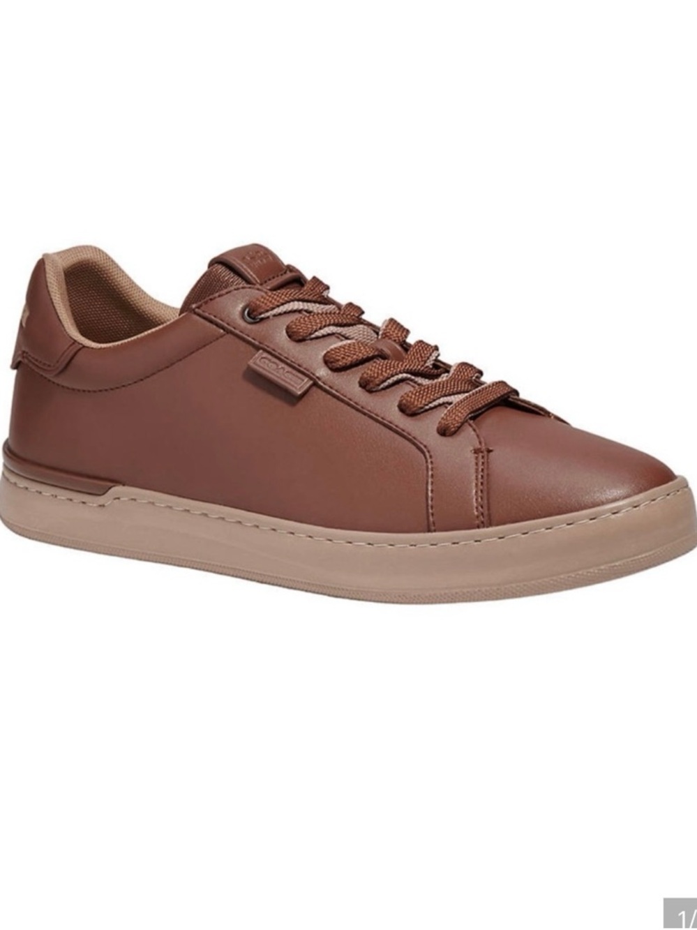 Coach Men's Chestnut Leather Low-Top Sneakers